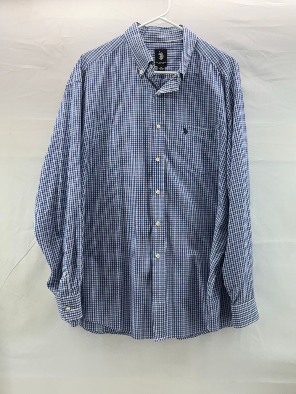 Men's U.S. polo Assn. XL 17 plaid button down shirt